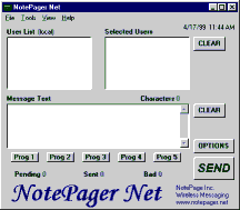 Screenshot of NotePager Net