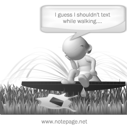 Text While Walking Cartoon