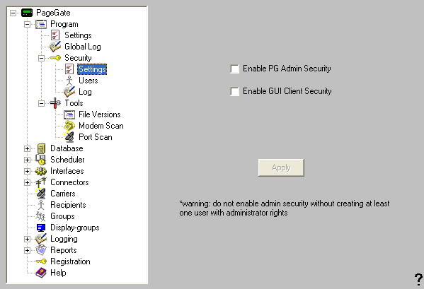 Security Settings