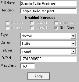 TwilioRecip